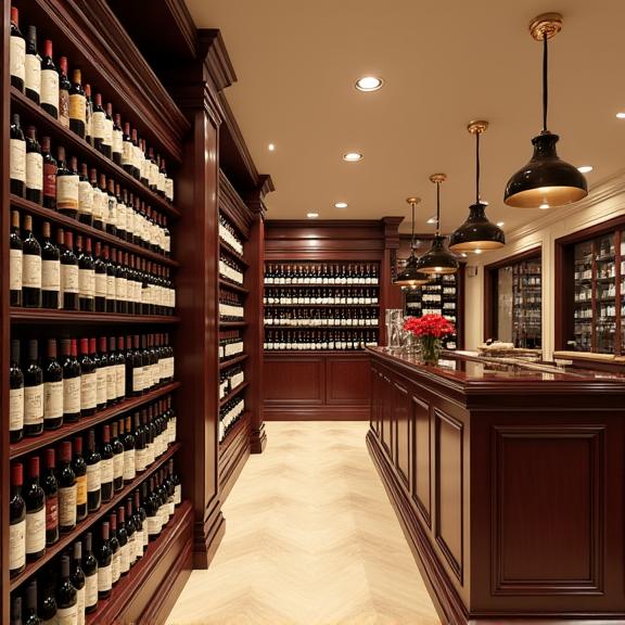 Interno della boutique Essenza Italiana con scaffali di vino